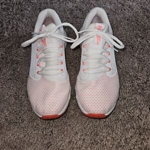 Under Armour Women's White and Coral Running Shoes